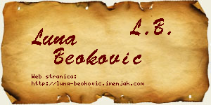 Luna Beoković vizit kartica